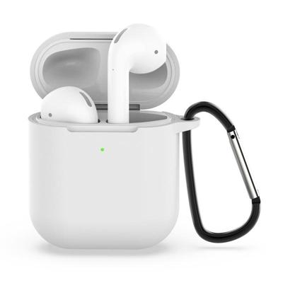 Draadloze koptelefoon schokbestendige siliconen beschermhoes voor Apple AirPods 1/2 (wit)