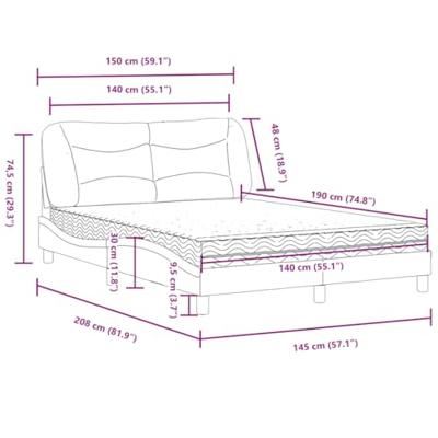 Bed met matras stof lichtgrijs 140x190 cm