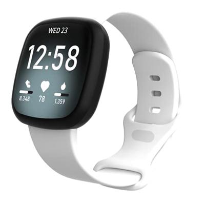 Fitbit Versa 3 & 4 / Sense 1 & 2 Sportbandje - Wit - Maat: M/L