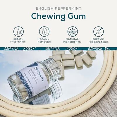 Georganics Chewing gum English peppermint 30 Stuks