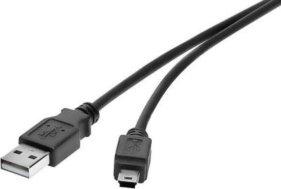 Renkforce RF-4455807 USB-kabel USB 2.0 USB-A stekker, USB-mini-B stekker 0.30 m Zwart Vergulde steekcontacten