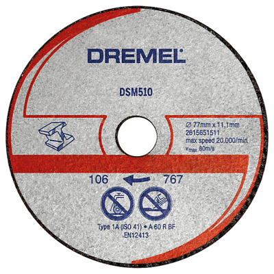 Dremel DSM510 2615S510JB Doorslijpschijf recht 77 mm 3 stuk(s) Aluminium, Koper, Gietijzer, Plexiglas, Vinyl, Kunststof, Vezel Dremel DSM510 2615S510JB Doorslijpschijf recht 77 mm 3 stuk(s) Aluminium, Koper, Gietijzer, Plexiglas, Vinyl, Kunststof, Vezel