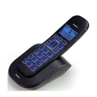 Profoon PDX-2808 telefoon (DECT-telefoon, draadloze handset, luidspreker, 20 ingangen, beller-ID, zwart)