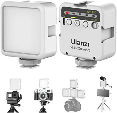 Ulanzi VL49 mini LED-lamp compact videolicht met 2000 mAh batterij - wit