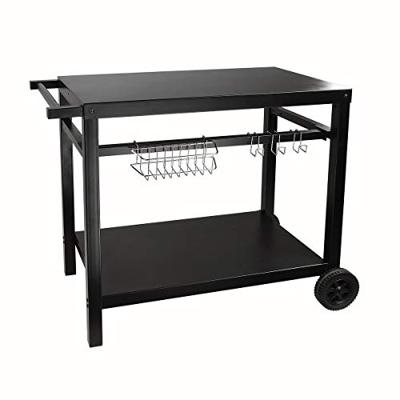 Plancha serveerwagen - LIVOO - GS130 - 85 x 50 cm dienblad - Geschikt voor plancha's met 2, 3 of 4 branders - Metalen afwerking