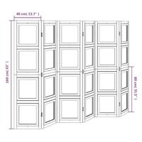 Kamerscherm met 6 panelen massief paulowniahout wit - thumbnail