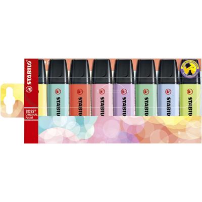 Markeerstift stabilo boss 70/8 8st pastel assorti | 5 stuks