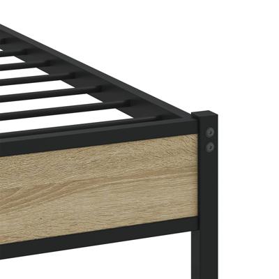 Bedframe zonder matras metaal sonoma eikenkleurig 100x190 cm