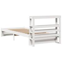 Bedframe met hoofdeinde zonder matras 90x200 cm wit - thumbnail