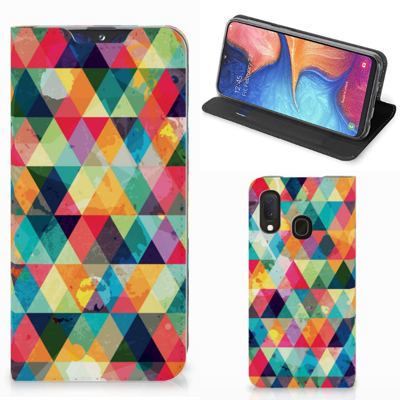 Samsung Galaxy A20e | Hoesje met Magneet | Geruit