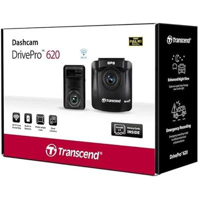 Transcend DrivePro 620 Dashcam Kijkhoek horizontaal (max.): 140 ° Accu, Display, Dualcamera, Achteruitrijcamera