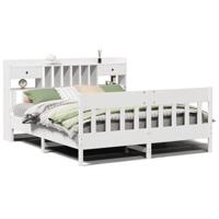 Bedframe zonder matras massief grenenhout wit 180x200 cm - thumbnail