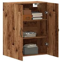 Wandkast 69,5x34x90 cm bewerkt hout oud houtkleurig - thumbnail