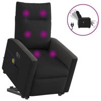 Sta-op-massagestoel elektrisch verstelbaar stof zwart - thumbnail