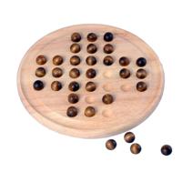 Engelhart Solitair houten spel - rubberhout met 33 houten balletjes - diameter 23 cm - klassiek strategisch bordspel - - thumbnail