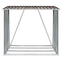 VidaXL Haardhoutschuur 163x83x154 cm gegalvaniseerd staal bruin - thumbnail