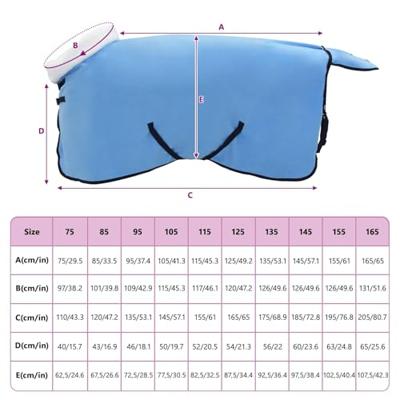 VidaXL Paardendeken volledige aqua 85 cm polar fleece