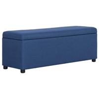 Bankje met opbergvak 116 cm polyester blauw - thumbnail