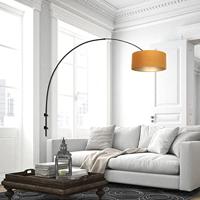 Steinhauer Wandlamp Sparkled light 8141zw zwart kap goud velours - thumbnail
