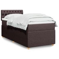 Boxspring met matras stof donkerbruin 90x200 cm - thumbnail