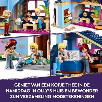 LEGO 42620 Friends Olly en Paisley's familiehuis, poppenspeelgoed met figuren en accessoires - thumbnail