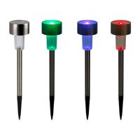 LED's Light Priklamp op Zonne-energie - Draadloos - Talloze lichtkleuren (RGB) - Automatisch aan en uit - RVS - thumbnail