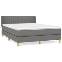 Boxspring met matras stof donkergrijs 140x200 cm - thumbnail