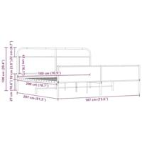 Bedframe zonder matras metaal sonoma eikenkleurig 180x200 cm - thumbnail