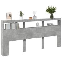 Hoofdbordkast met LED-verlichting 220x17x102 cm betongrijs - thumbnail