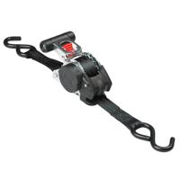 Masterlock Set of 2 retractable ratchet tie downs with S hooks 3m - colour : blac - 3238EURDAT - thumbnail