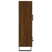 Hoge kast 69,5x31x115 cm bewerkt hout bruin eikenkleur - thumbnail