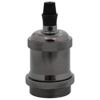 Lamphouders 2 st glanzend zwart E27 - thumbnail