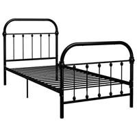 Bedframe metaal zwart 90x200 cm - thumbnail