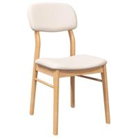 Eetkamerstoelen met kussens 2 st massief hout naturel rubber - thumbnail