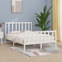 Bedframe massief hout wit 140x190 cm - thumbnail