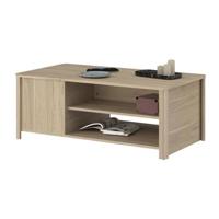 Rechthoekige BETTY salontafel - In met papier gecoat spaanplaat - Eiken decor - Klassiek - L110 x H42 x D60 cm - thumbnail