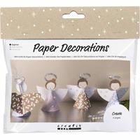 Creativ Company Mini hobbyset decoraties van papier, engelen, diverse kleuren, 1 doos - thumbnail