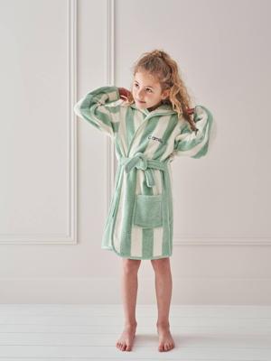 TRANSAT gestreepte badjas voor kinderen groen, gestreept TRANSAT gestreepte badjas voor kinderen groen, gestreept