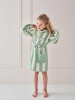 TRANSAT gestreepte badjas voor kinderen groen, gestreept - thumbnail