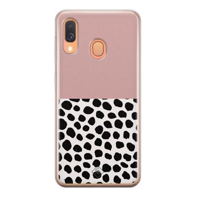Samsung Galaxy A40 siliconen hoesje - Pink dots
