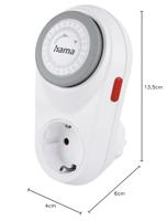 Hama Mechanische Tijdschakelklok Curved Voor Binnen 15 Min. Intervallen Wit - thumbnail