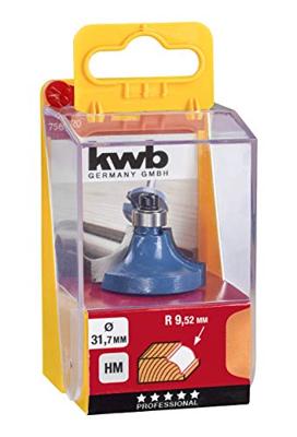 Kwartrondprofielfrees HM aanloopkogellager 31.7 mm blister KWB - Kwb