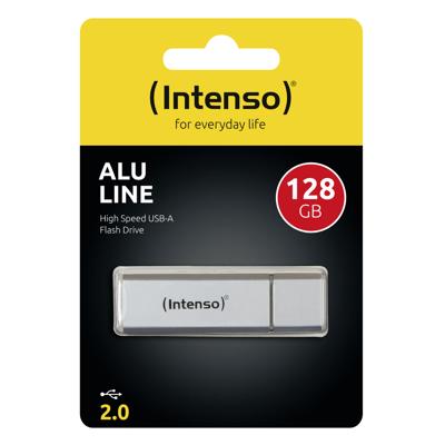 Intenso Alu Line USB-stick 128 GB Zilver 3521496 USB-A 2.0 Intenso Alu Line USB-stick 128 GB Zilver 3521496 USB-A 2.0