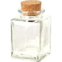 Voorraadpotje glas met kurk deksel 80ml - thumbnail