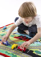 Melissa & Doug Speelkleed Steden met 4 houten auto's - thumbnail