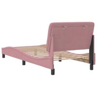 Bedframe zonder matras fluweel roze 100x200 cm - thumbnail