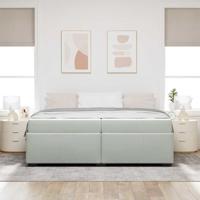 Bedframe met matras Lichtgrijs 200 x 200 cm Fluweel - thumbnail