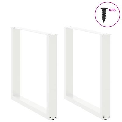 Eettafelpoten 2 st U-vormig 80x(72-73) cm staal wit
