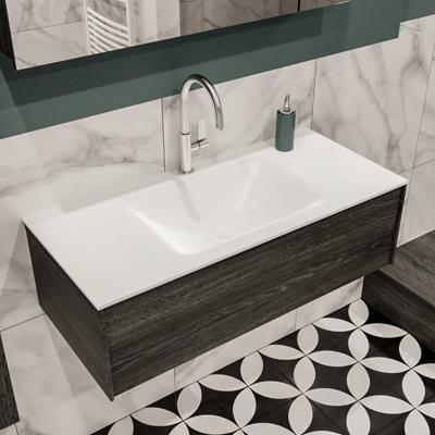 Lush onderkast 100cm in kleur ANTRACITE met 1 lade Push tot open geschikt voor gecentreerde wastafel. Compleet met solid surface wastafel cloud M35132met 1 kraangat(en) Lush onderkast 100cm in kleur ANTRACITE met 1 lade Push tot open geschikt voor gecentreerde wastafel. Compleet met solid surface wastafel cloud M35132met 1 kraangat(en)