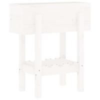 Plantenbak 62x30x69 cm massief grenenhout wit - thumbnail
